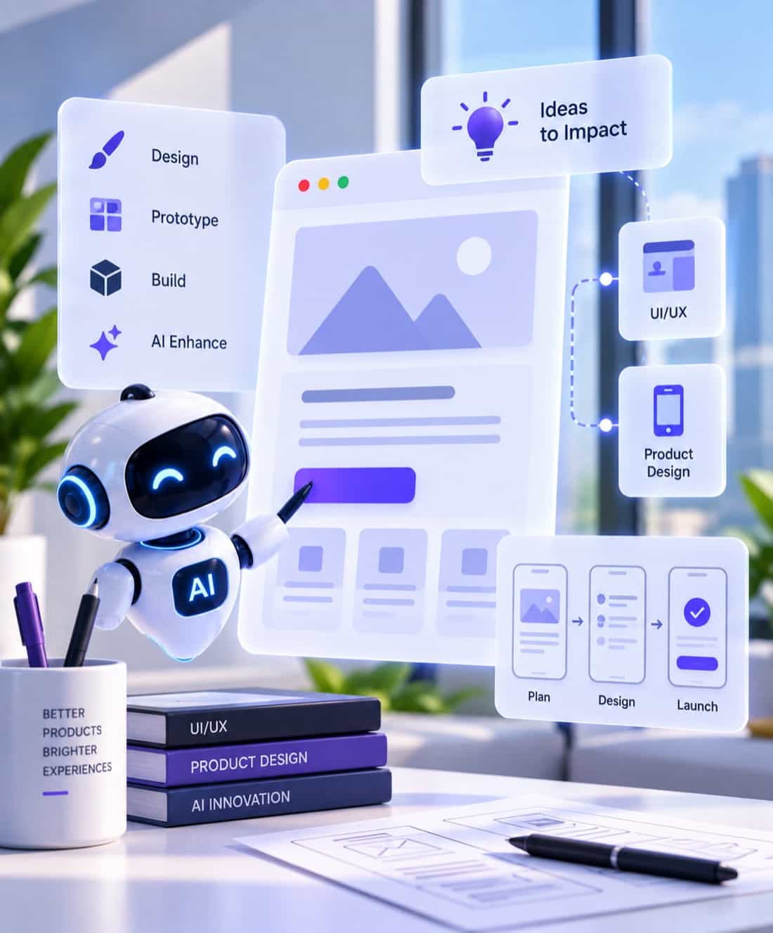 Designer working on UI wireframes
