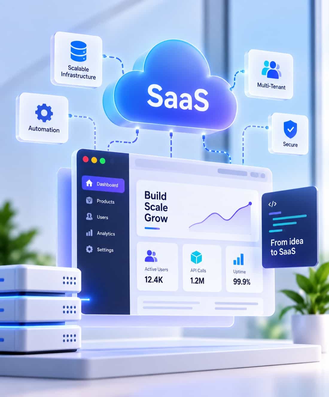 SaaS dashboard on a laptop
